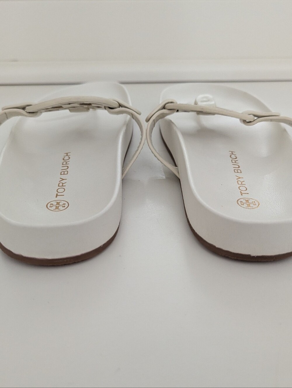 EUC! Tory Burch Miller Cloud Sandal In White Leather Size 7.5 - Picture 6 of 15